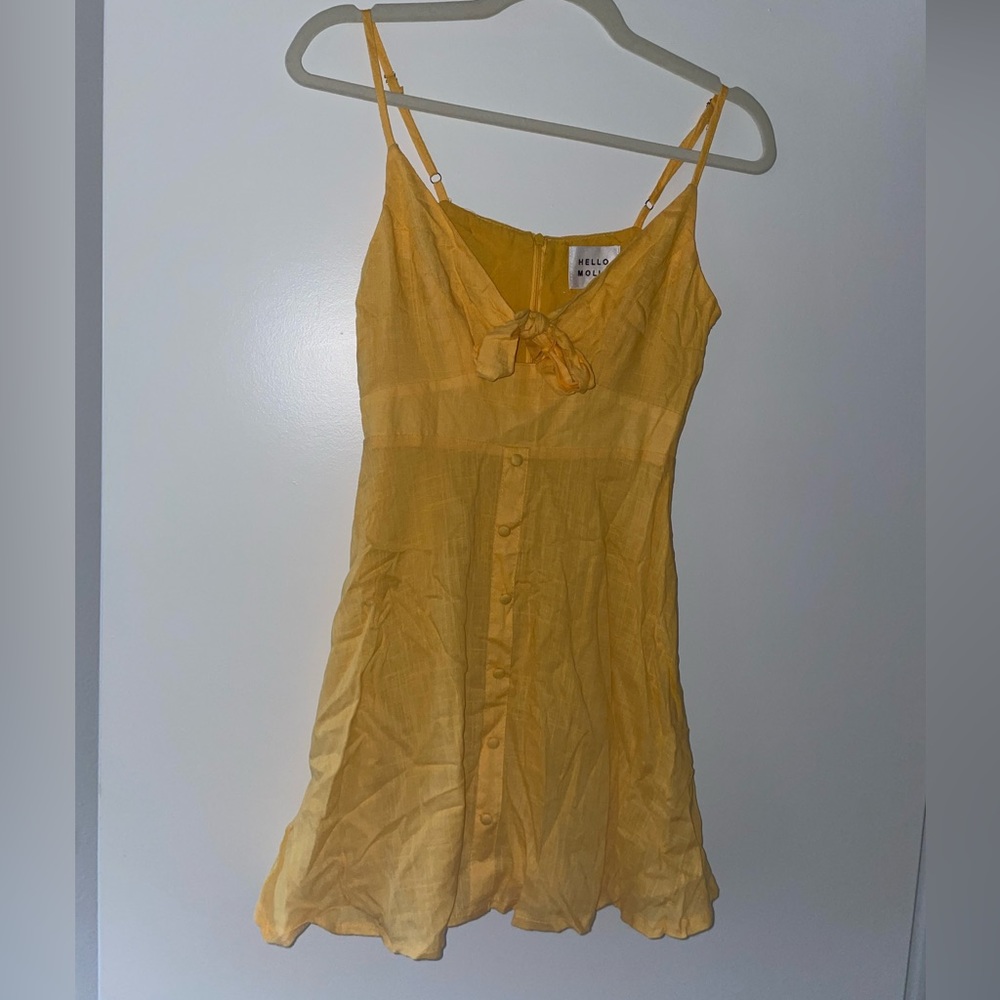 Hello Molly Yellow Babydoll Mini Dress